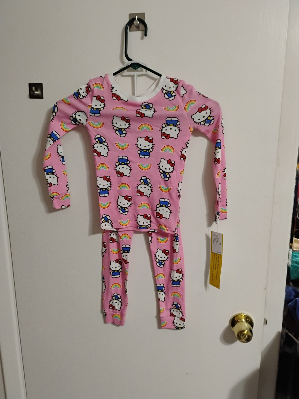 Hello Kitty Pink Rainbow Print Kids Pajama Set
